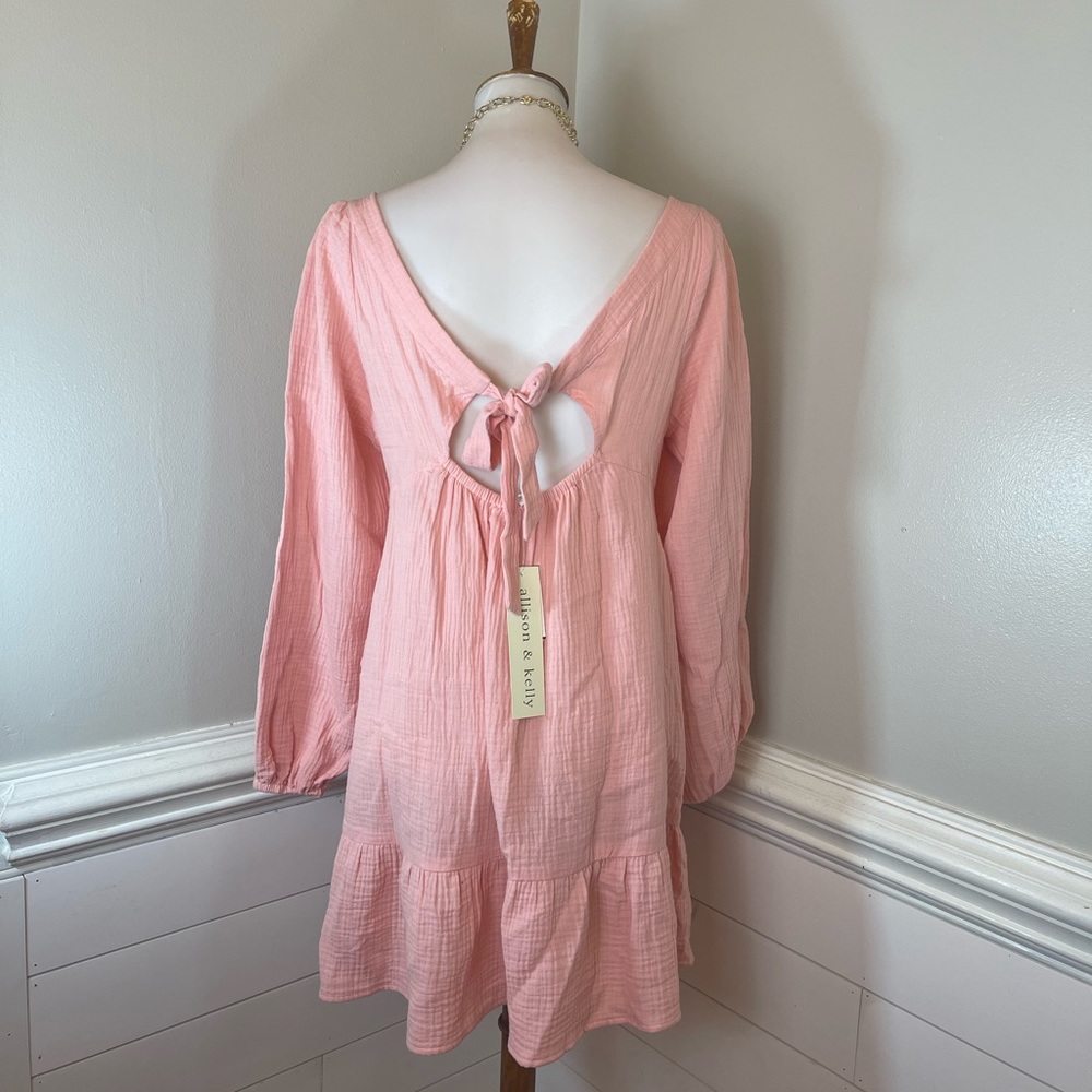 Allison & Kelly Blush Pink Gauzy Dress M (jrs.) FREE SHIP - Picture 5 of 5